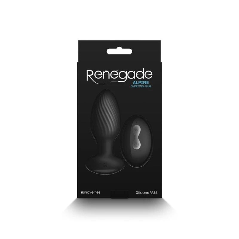 Renegade Alpine - Crni daljinski butt plug sa vibracijom, vodootporan