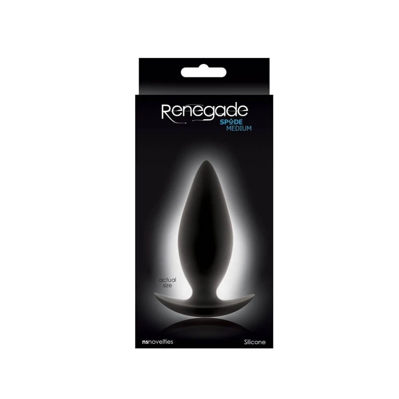 Renegade Spade Medium - Analni igračkasti čep, 10cm, crni, vodootporan
