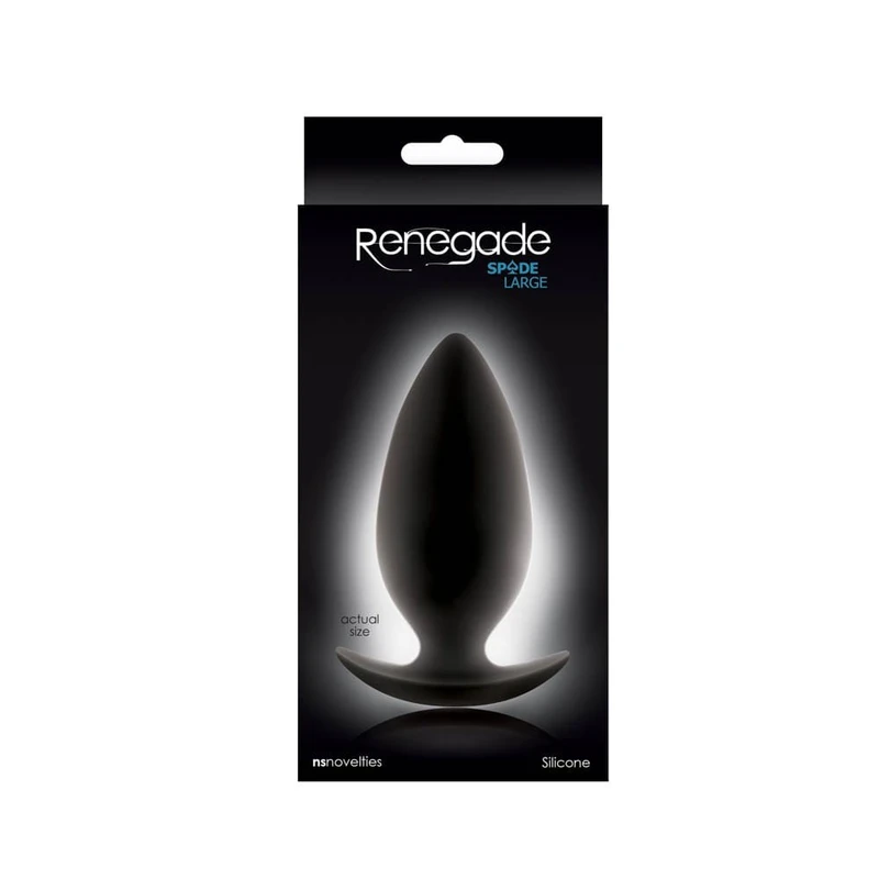Renegade Spades Large analni čep od silikona, vodootporan, crni 10cm