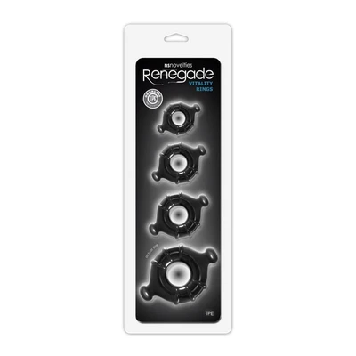 Renegade Vitality Rings Crni - Opružni Prstenovi za Intimnu Igru - Sexy Shop