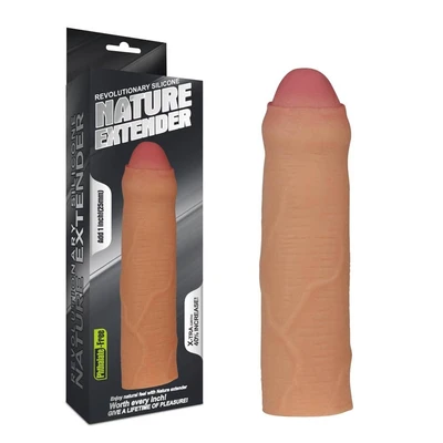 Revolucionarni silikonski produživač za penis - 17,5 cm, vodootporan, boja kože - Sexy Shop