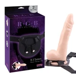 RGB James Deen Strap-On za odrasle sa testisima, bež boje, dužina 21,6 cm