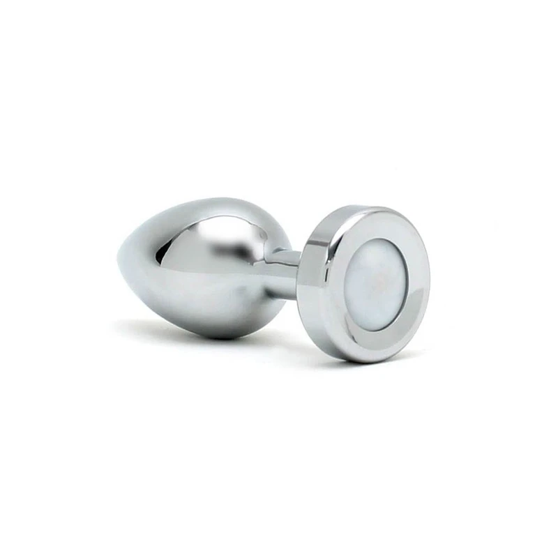 Rimba Pisa butt plug sa LED svetlima, 8cm, vodootporan, srebrni