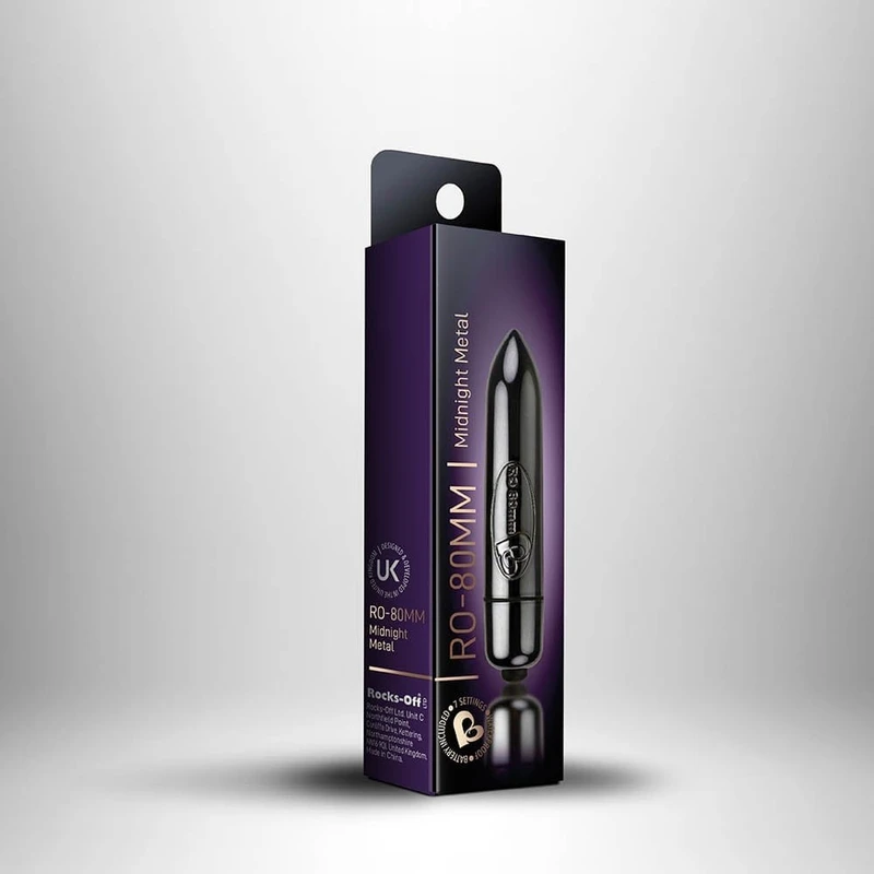 RO-80 mm Bullet Vibrator Crni - Vodootporni sa 7 Funkcija