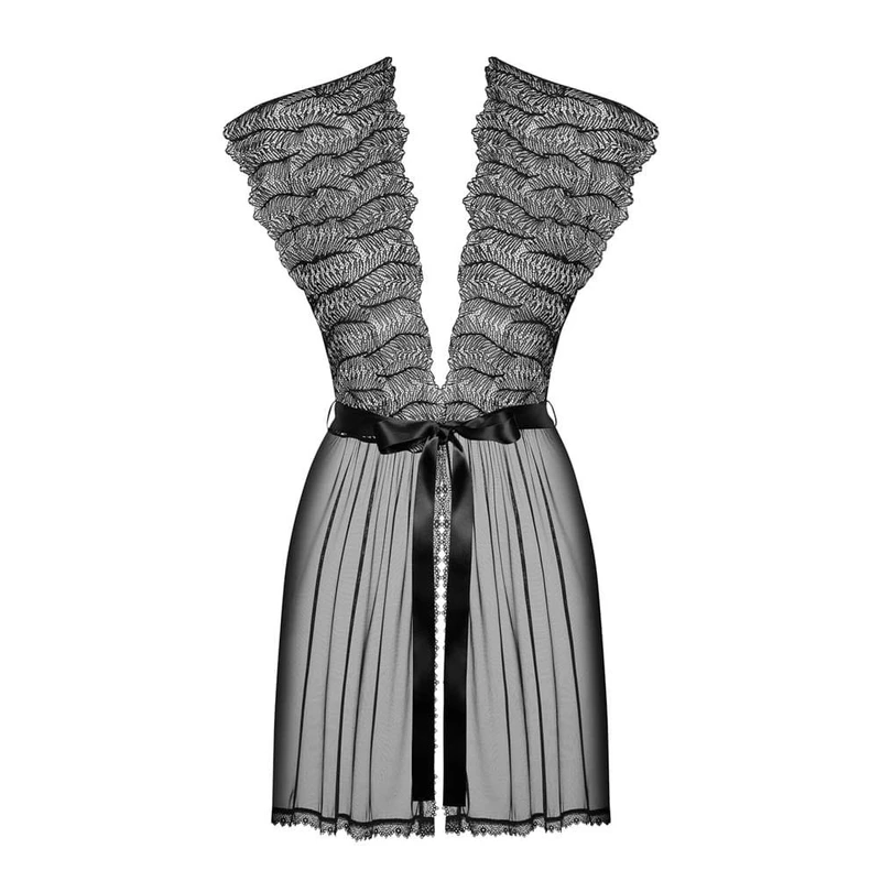 Romanesa crni peignoir L/XL Obsessive