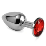 Rosebud Classic Metal Plug S - crvena srebrna analna igračka za odrasle