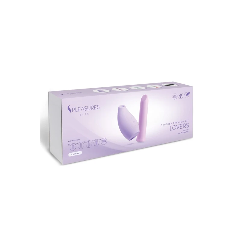 S Pleasures Velvet Lovers Kit - Ljubičasti & Crni