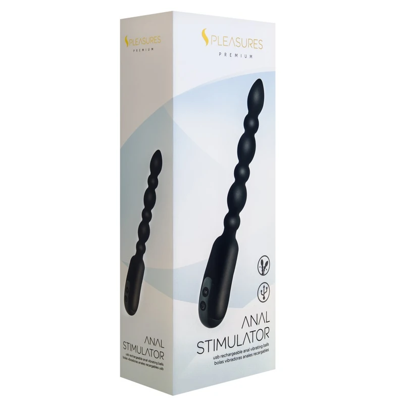 S Pleasures Vibrirajuće Analne Kuge Crne 27,4cm