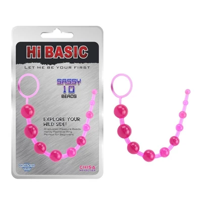 Sassy Anal Beads Pink - Roze 30cm Vodootporne Analne Kuglice sa Sigurnosnim Prstenom - Sexy Shop