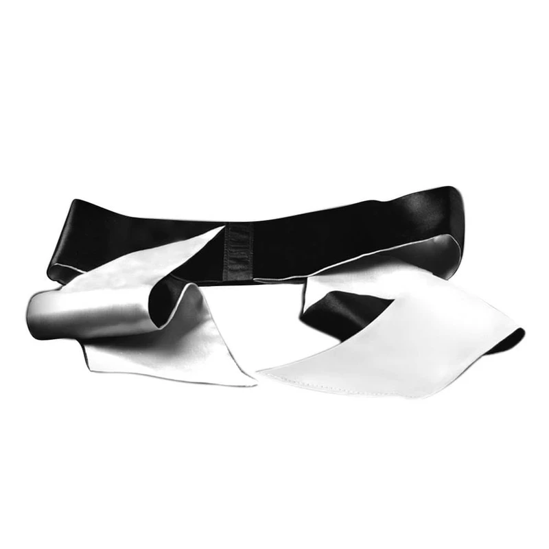 Satin marama za vezivanje Lovetoy 129cm crna/srebrna