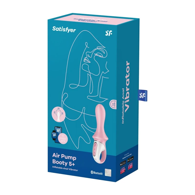 Satisfyer Air Pump Booty 5+ crveni vibrator sa aplikacijom