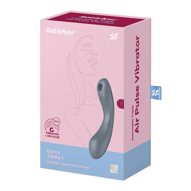 Satisfyer Curvy Trinity 1 siva - 3-u-1 vibrator za G-tačku i klitoralnu stimulaciju
