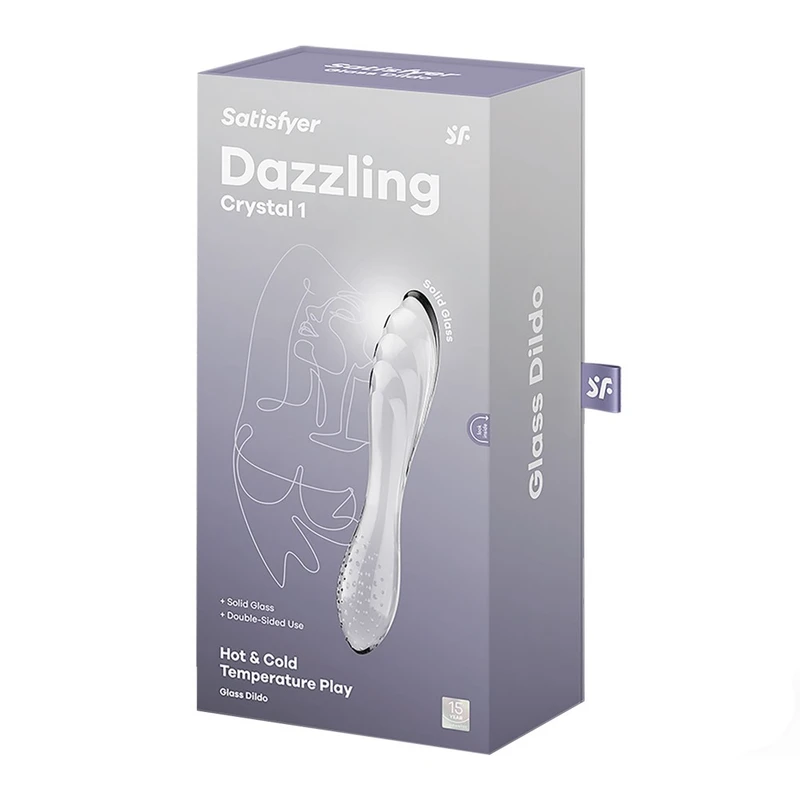 Satisfyer Dazzling Crystal 1 - Prozirni stakleni dildo za G tačku i duplo zadovoljstvo