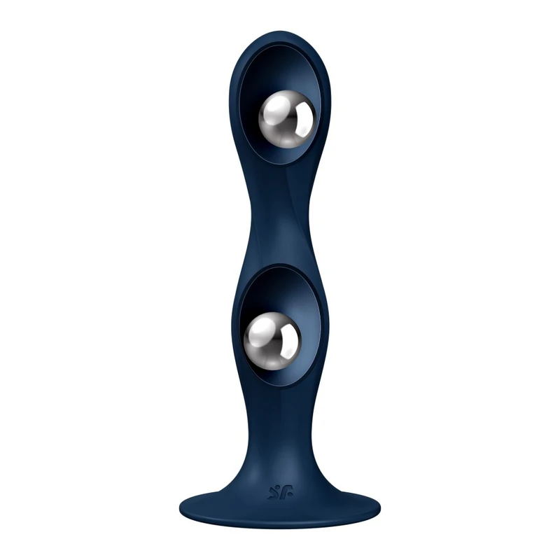 Satisfyer Double Ball-R plavi dildo sa vakuumskim postoljem 18cm