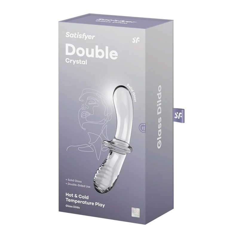 Satisfyer Double Crystal – Dupli Dildo od Prozirnog Borosilikatnog Stakla, 20cm