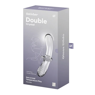 Satisfyer Double Crystal – Dupli Dildo od Prozirnog Borosilikatnog Stakla, 20cm - Sexy Shop