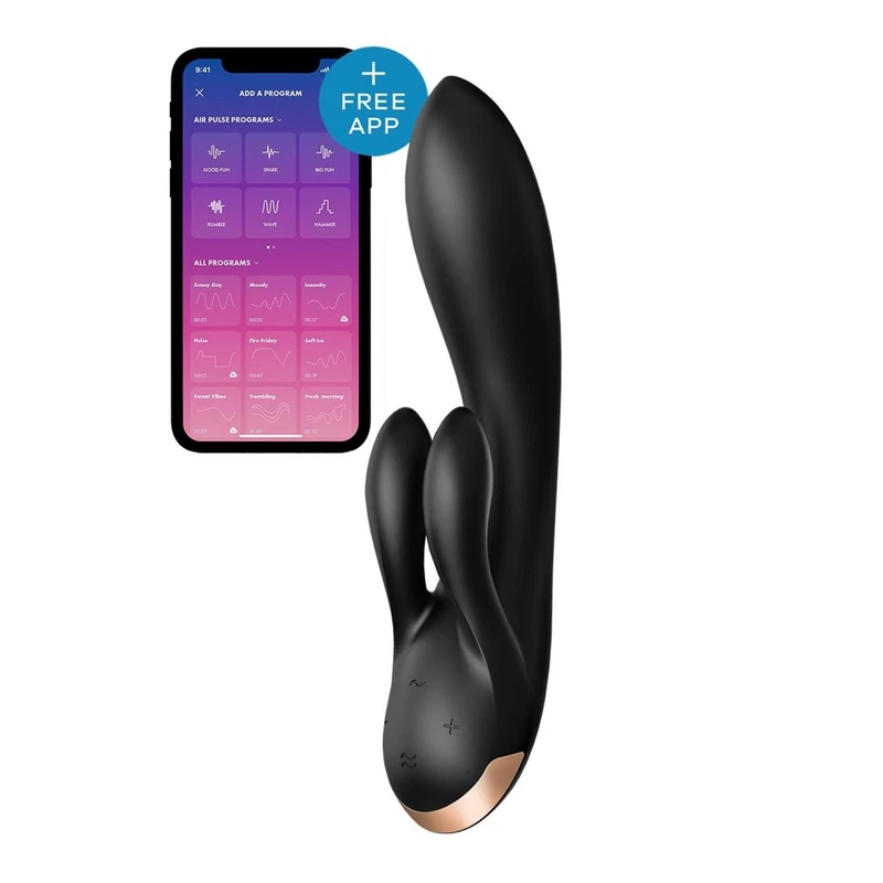 Satisfyer Double Flex crni vibrator sa dualnim stimulansom