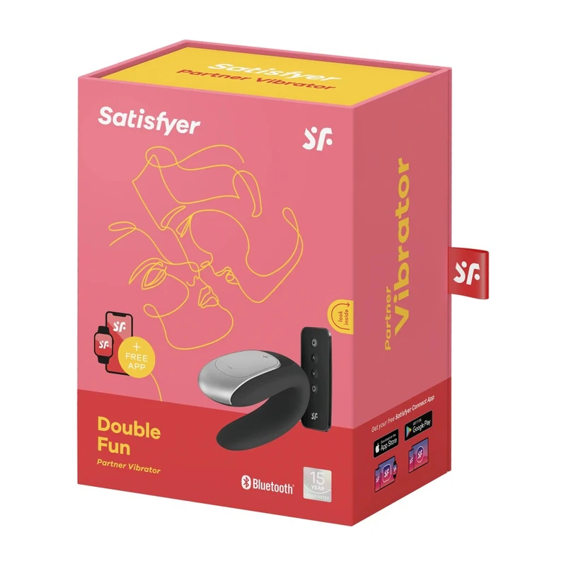 Satisfyer Double Fun (Crni) - Vibrator za parove sa daljinskim upravljačem i aplikacijom