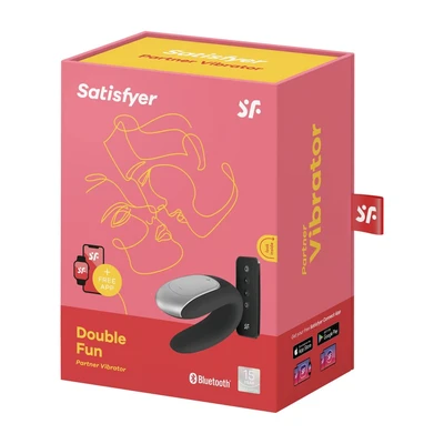 Satisfyer Double Fun (Crni) - Vibrator za parove sa daljinskim upravljačem i aplikacijom - Sexy Shop