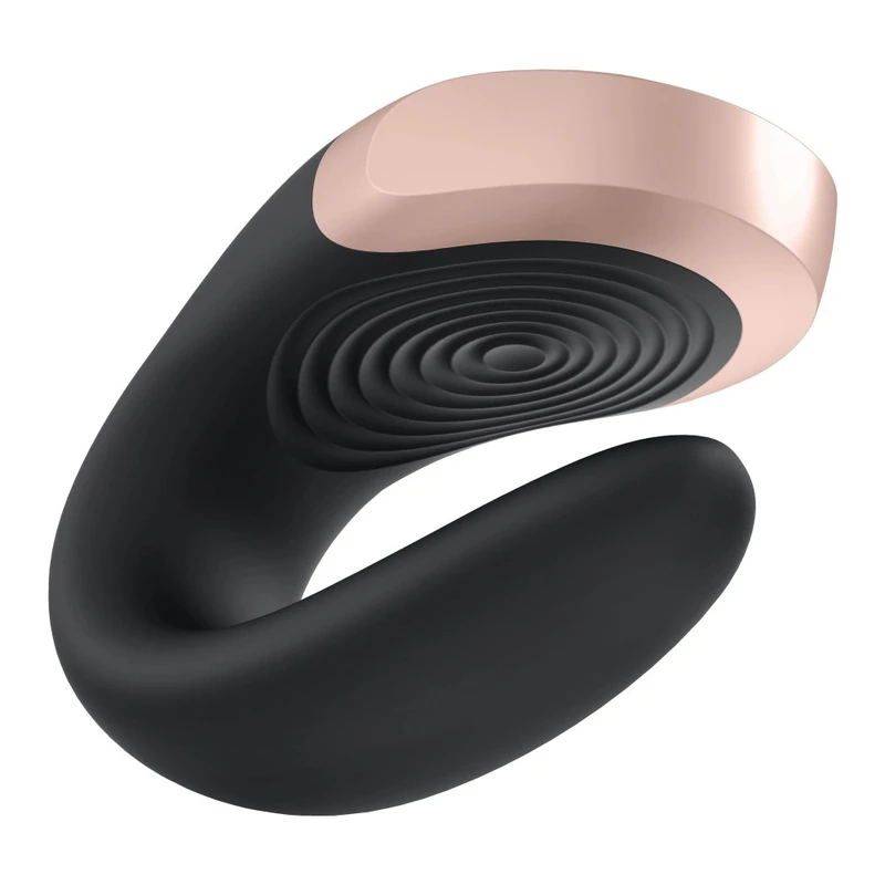 Satisfyer Double Love (Crni) - luksuzni vibrator za parove sa daljinskim i aplikacijom