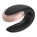 Satisfyer Double Love (Crni) - luksuzni vibrator za parove sa daljinskim i aplikacijom