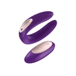 Satisfyer Double Plus Remote - vibrator sa daljinskim, vodootporan, ljubičasti