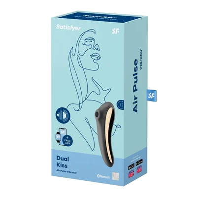 Satisfyer Dual Kiss - Crni vibrator sa stimulansom klitorisa i G-tačkom, vodootporan - Sexy Shop