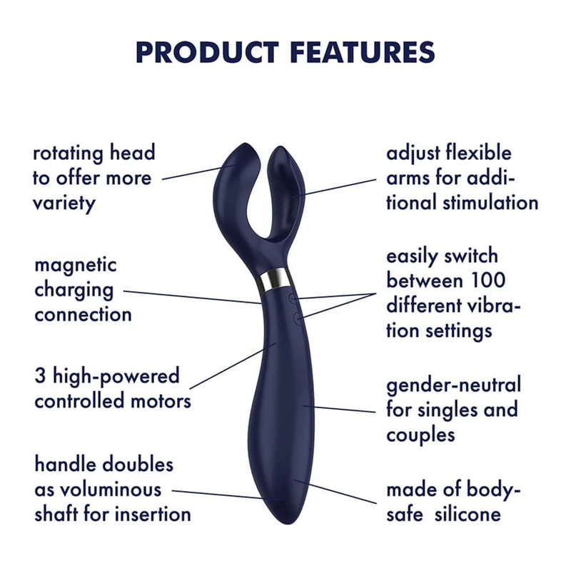 Satisfyer Endless Fun (Plava) - Dvostruki Vodootporni Vibrator sa Rotacijom