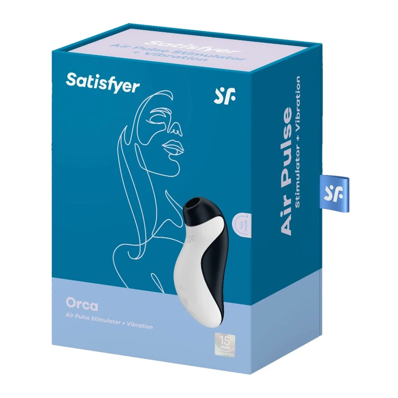 Satisfyer Orca vibrirajući vibrator sa talasima pritiska - crno-beli
