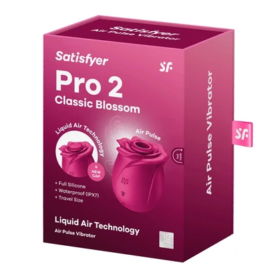 Satisfyer Pro 2 Classic Blossom - Crveni vibrator sa talasima užitka - Sexy Shop