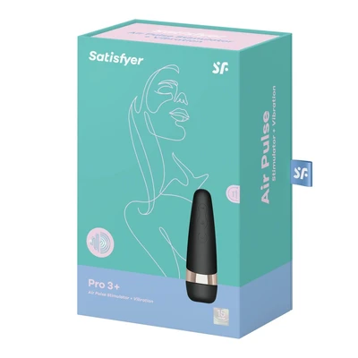 Satisfyer Pro 3 Crni - Stimulacija klitorisa na bazi talasnog pritiska i vibracija - Sexy Shop