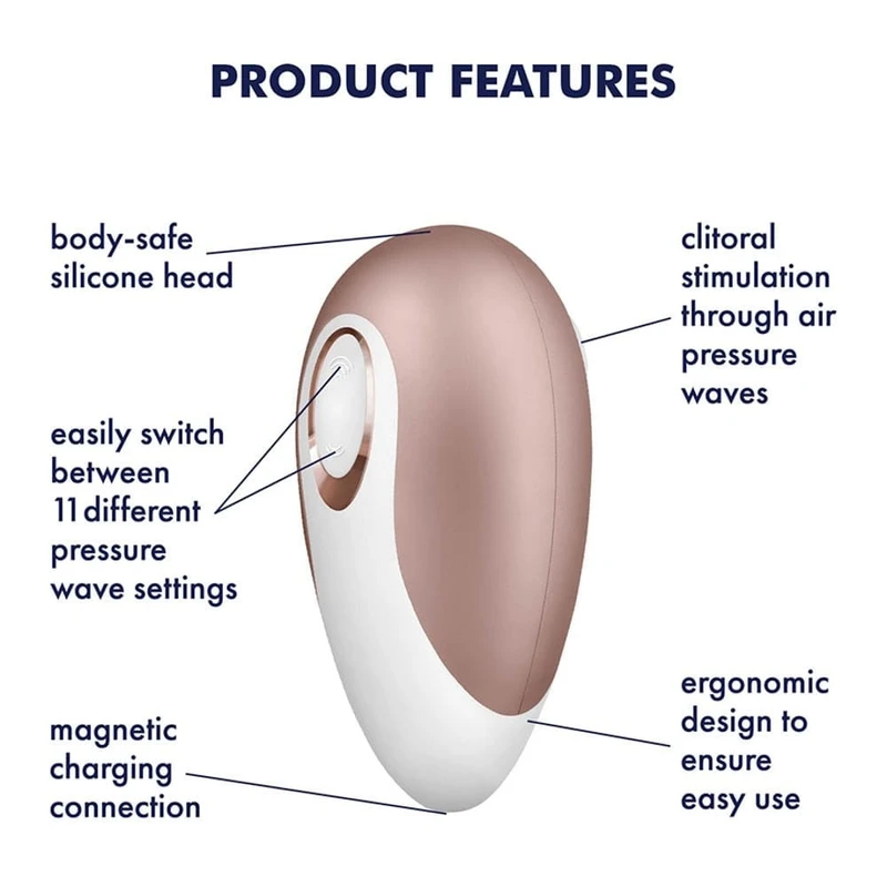 Satisfyer Pro Deluxe Next Generation - bakreni luksuzni vibrator sa senzualnim talasima pritiska, vodootporan, 11 cm