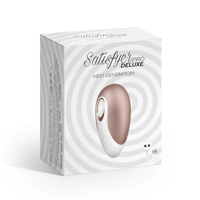Satisfyer Pro Deluxe Next Generation - bakreni luksuzni vibrator sa senzualnim talasima pritiska, vodootporan, 11 cm - Sexy Shop