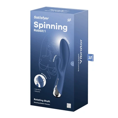 Satisfyer Spinning Rabbit 1 plavi vibracioni vibrator sa rotacijom za klitorisalnu i G-tačku stimulaciju - Sexy Shop