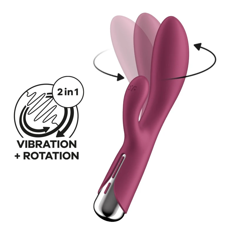 Satisfyer Spinning Rabbit 1 - Vibrator za klitoralnu i G-tačku stimulaciju, crveni