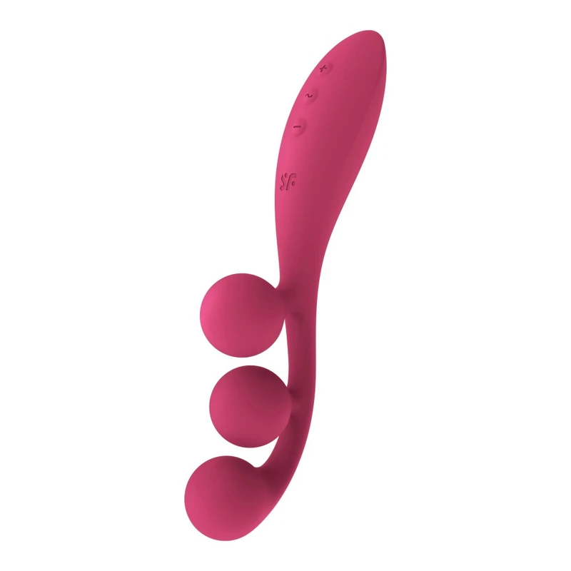 Satisfyer Tri Ball - Crvena silikonska igračka za odrasle sa stimulansom klitorisa, vodootporna, dužina 20,5cm