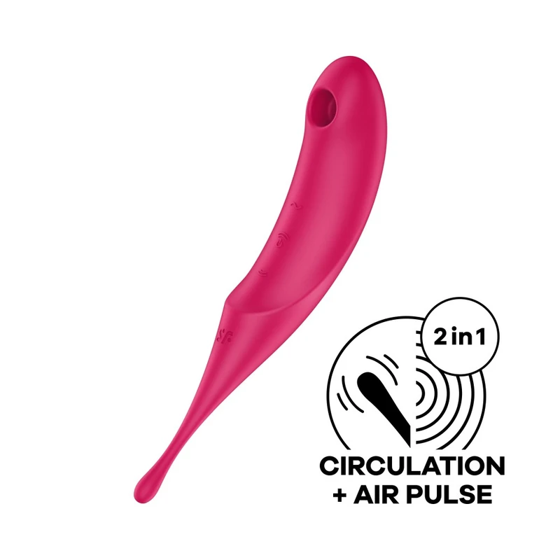 Satisfyer Twirling Pro - Crveni vibrator sa talasima pritiska i vibracijama