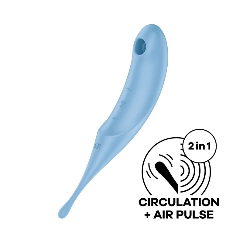 Satisfyer Twirling Pro plavi vibrator sa vodenim talasima