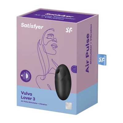 Satisfyer Vulva Lover 3 crni vibrator sa vazduhopulsnom stimulacijom - Sexy Shop