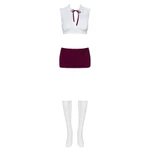 Savršeni kostim naught studentice, 4 delova, S/M, Obsessive, crveno-beli