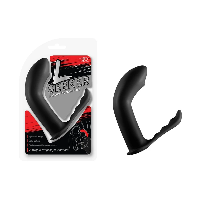 Seksualni maser za prostatu L SEEKER BLACK, 16cm, crni, Nmc