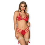 Set donjeg veša Obsessive 2 kom S/M crvenog dizajna
