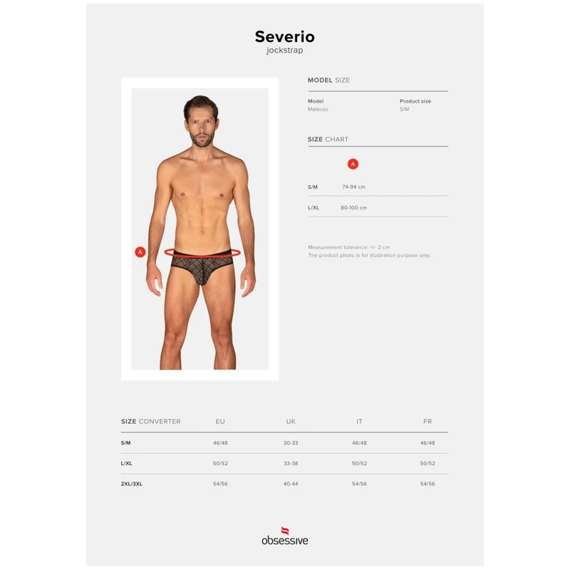 Severio jockstrap L/XL - crni - Obsessive