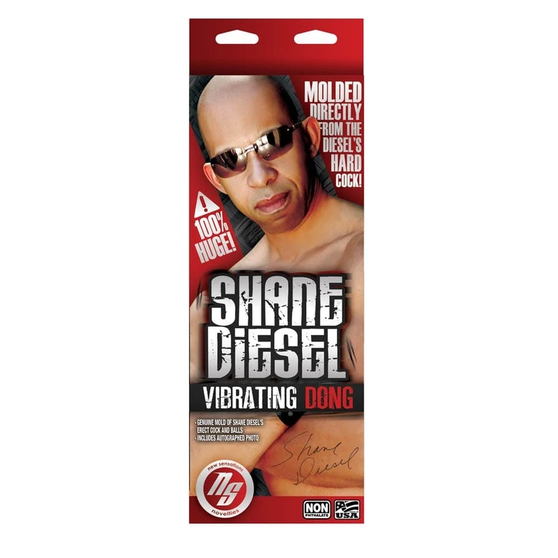 SHANE DIESEL VIBRIRAJUĆI DILDO SA TESTISIMA I VAKUUMSKIM POSTOLJEM 25CM BRAON