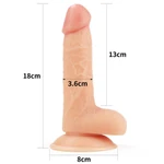 Soft Strapon Dildo 18cm sa Testisima i Vakuumskim Postoljem - Lovetoy, Vodootporan