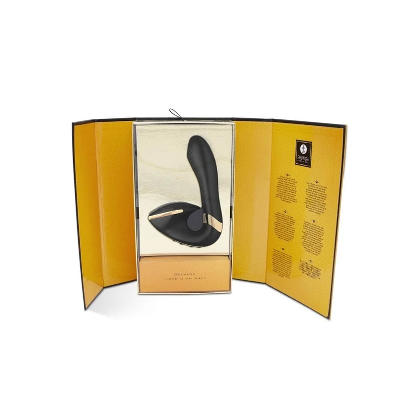 SOYO BLACK - Vibrator sa klitoralnim stimulansom, 17cm, vodootporan