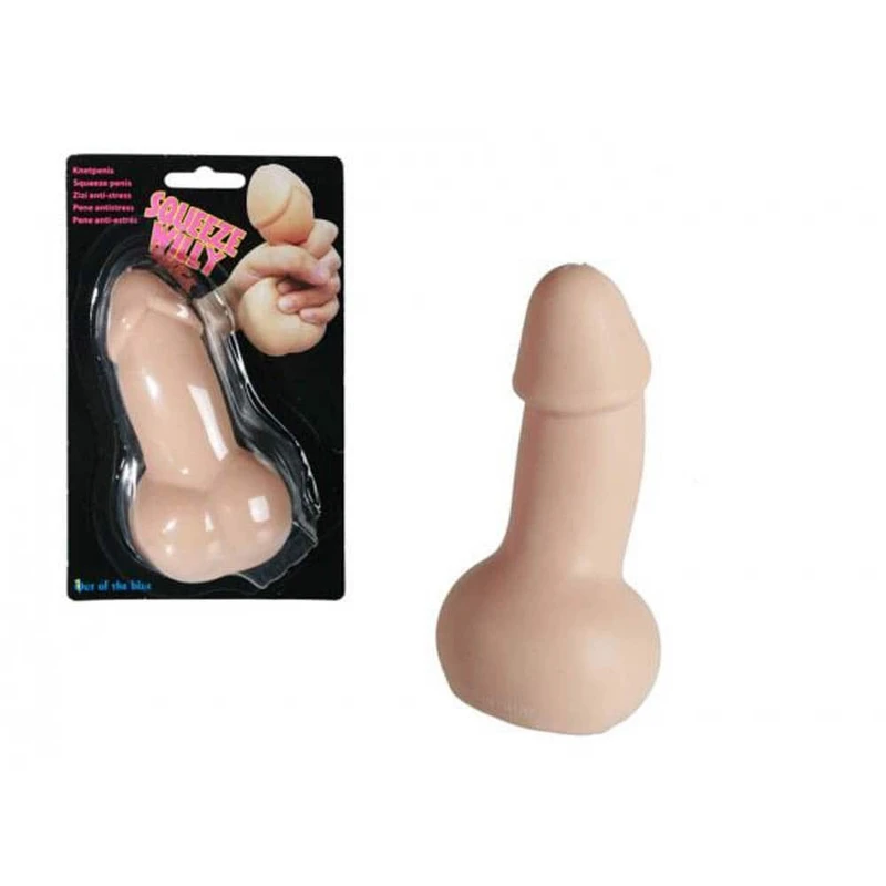Squeeze penisak - smešna anti-stres loptica za odrasle 13cm braon