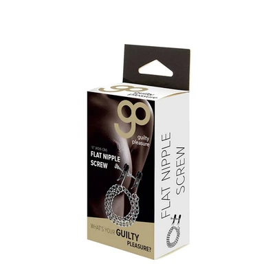 Srebrne stezljive stege za bradavice sa podesivim šrafom GP Flat Nipple Screw - Sexy Shop
