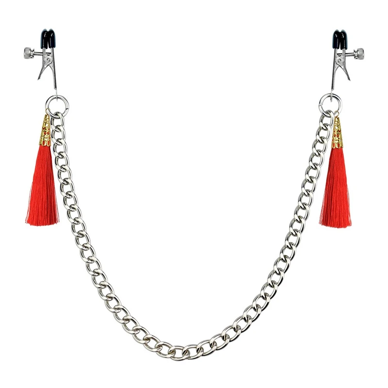 Srebrni i Crveni Tassel Nipple Clamp sa Silikonskom Odojkom 30cm