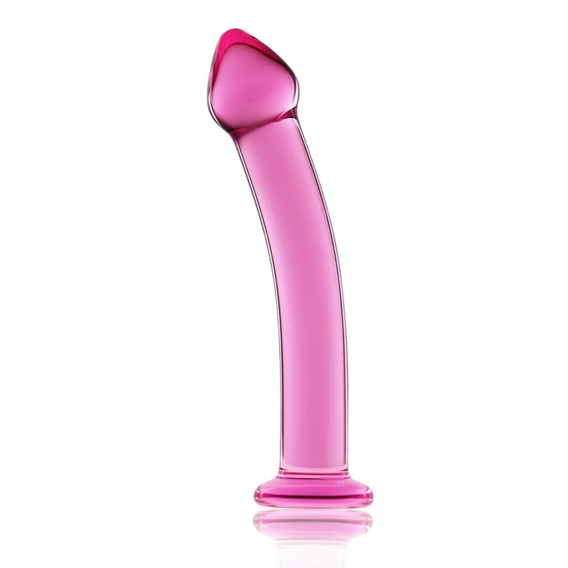 Stakleni dildo Romance Pink 16cm vodootporni